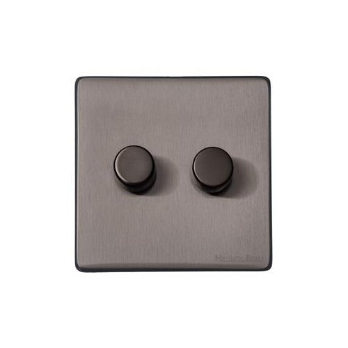 Vintage Range Satin Black Nickel Switches & Sockets, X66 - 2G Multi Location Primary Dimmer by Heritage Brass By M-Marcus