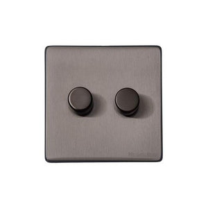 Vintage Range Satin Black Nickel Switches & Sockets, X66 - 2G Multi Location Secondary Dimmer by Heritage Brass By M-Marcus
