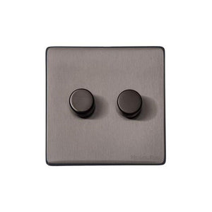 Vintage Range Satin Black Nickel Switches & Sockets, X66 - 2G Multi Location Primary Dimmer by Heritage Brass By M-Marcus