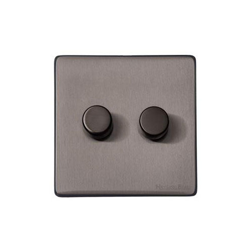 Vintage Range Satin Black Nickel Switches & Sockets, X66 - 2G Multi Location Primary Dimmer by Heritage Brass By M-Marcus