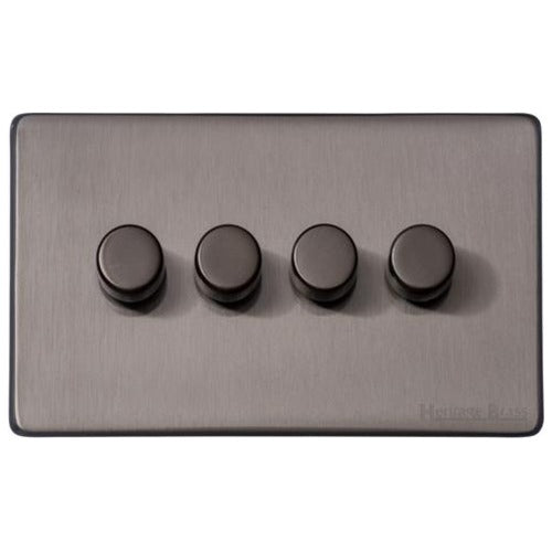 Vintage Range Satin Black Nickel Switches & Sockets, X66 - 4G Multi Location Secondary Dimmer by Heritage Brass By M-Marcus