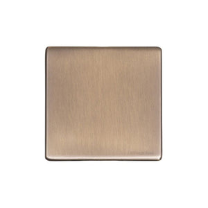 Vintage Range Antique Brass Switches & Sockets, X91 - Single Blank Plate by Heritage Brass By M-Marcus