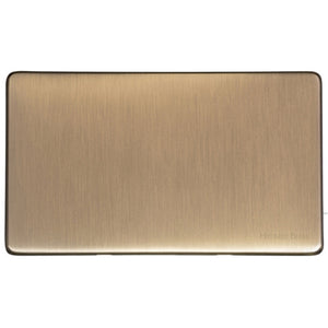 Vintage Range Antique Brass Switches & Sockets, X91 - Double Blank Plate by Heritage Brass By M-Marcus