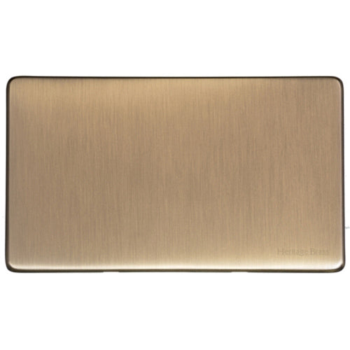 Vintage Range Antique Brass Switches & Sockets, X91 - Double Blank Plate by Heritage Brass By M-Marcus