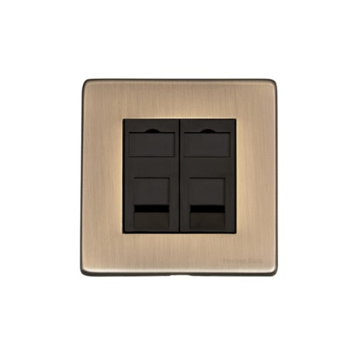 Vintage Range Antique Brass Switches & Sockets, X91 - Shaver Socket Output Voltage 110/240V by Heritage Brass By M-Marcus