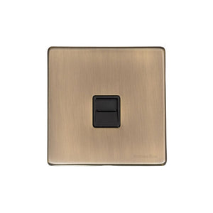 Vintage Range Antique Brass Switches & Sockets, X91 - 1 Gang Secondary Line Socket by Heritage Brass By M-Marcus