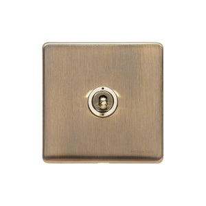 Executive Range Antique Brass Switches & Sockets, EX91 - 1 Gang Toggle Switch by Heritage Brass By M-Marcus