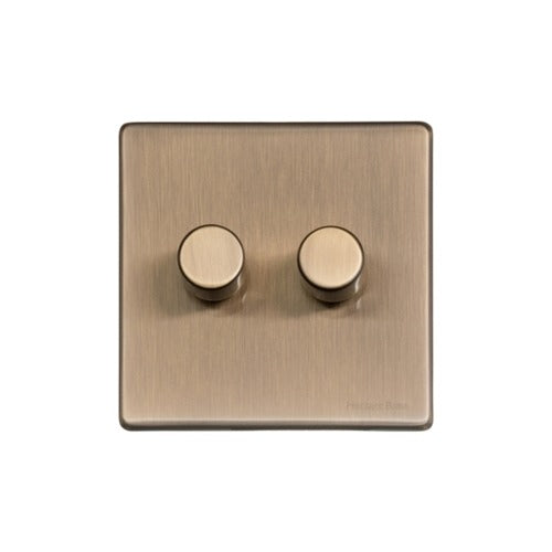 Vintage Range Antique Brass Switches & Sockets, X91 - 2G Multi Location Secondary Dimmer by Heritage Brass By M-Marcus