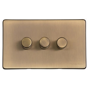 Vintage Range Antique Brass Switches & Sockets, X91 - 3G Multi Location Primary Dimmer by Heritage Brass By M-Marcus