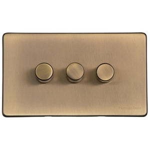 Vintage Range Antique Brass Switches & Sockets, X91 - 3G Multi Location Secondary Dimmer by Heritage Brass By M-Marcus