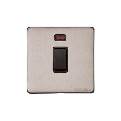 Windsor Range Aged Pewter Switches & Sockets, WAP - 20A Double Pole Switch with Neon by Heritage Brass By M-Marcus