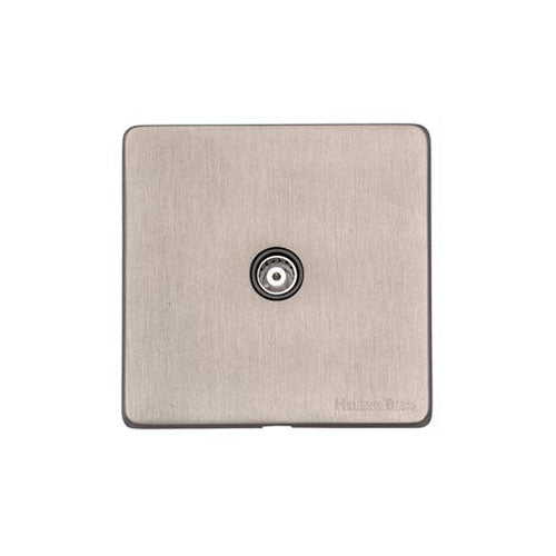 Windsor Range Aged Pewter Switches & Sockets, WAP - 1 Gang Non-Isolated TV Coaxial Socket by Heritage Brass By M-Marcus