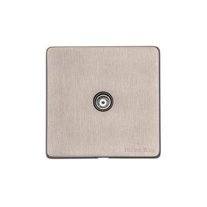 Windsor Range Aged Pewter Switches & Sockets, WAP - 1 Gang Isolated TV Coaxial Socket by Heritage Brass By M-Marcus