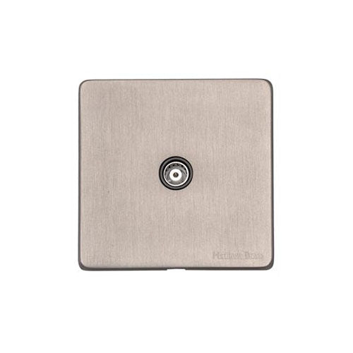 Windsor Range Aged Pewter Switches & Sockets, WAP - 1 Gang Isolated TV Coaxial Socket by Heritage Brass By M-Marcus