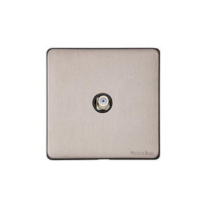 Windsor Range Aged Pewter Switches & Sockets, WAP - 1 Gang Satellite Socket by Heritage Brass By M-Marcus