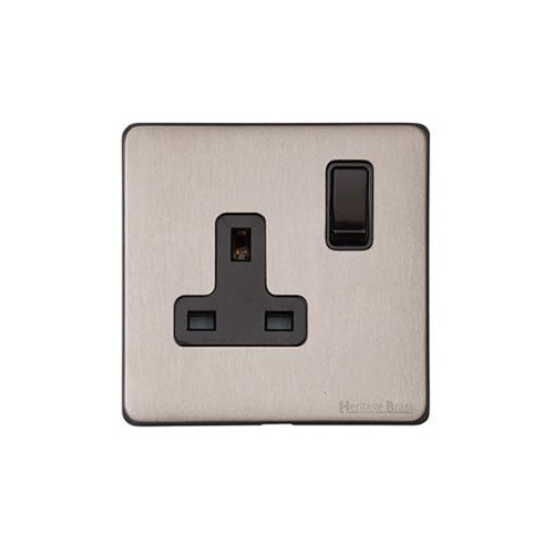Windsor Range Aged Pewter Switches & Sockets, WAP - Single Socket (13 Amp) by Heritage Brass By M-Marcus