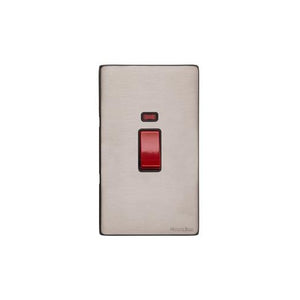 Vintage Range Aged Pewter Switches & Sockets, XAP - 45A DP Cooker Switch with Neon (tall plate) by Heritage Brass By M-Marcus