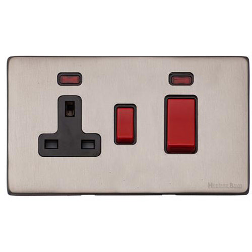 Vintage Range Aged Pewter Switches & Sockets, XAP - 45A Cooker Unit + 13A Socket by Heritage Brass By M-Marcus