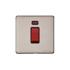 Windsor Range Aged Pewter Switches & Sockets, WAP - 45A DP Cooker Switch with Neon (single plate) by Heritage Brass By M-Marcus