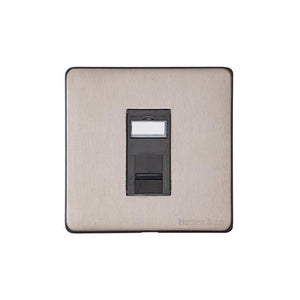Vintage Range Aged Pewter Switches & Sockets, XAP - 1 Gang RJ45 by Heritage Brass By M-Marcus