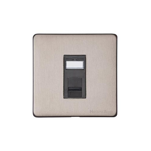 Vintage Range Aged Pewter Switches & Sockets, XAP - 1 Gang RJ45 by Heritage Brass By M-Marcus