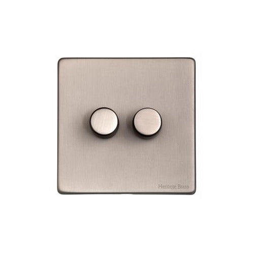 Vintage Range Aged Pewter Switches & Sockets, XAP - 2G Multi Location Secondary Dimmer by Heritage Brass By M-Marcus