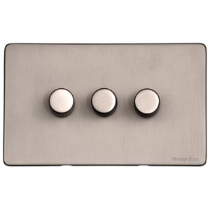Vintage Range Aged Pewter Switches & Sockets, XAP - 3G Multi Location Secondary Dimmer by Heritage Brass By M-Marcus