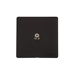 Vintage Range Matt Black Switches & Sockets, XBK - 1 Gang Satellite Socket by Heritage Brass By M-Marcus