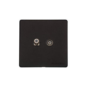 Vintage Range Matt Black Switches & Sockets, XBK - TV/Satellite Socket by Heritage Brass By M-Marcus