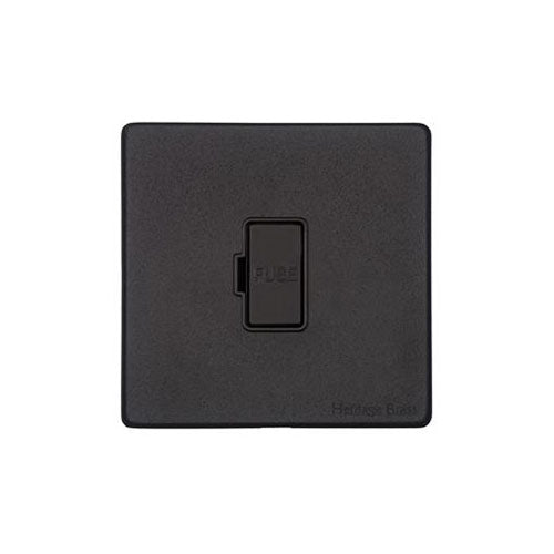 Vintage Range Matt Black Switches & Sockets, XBK - Unswitched Spur (13 Amp) by Heritage Brass By M-Marcus