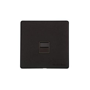 Windsor Range Matt Black Switches & Sockets, WBK - 1 Gang Secondary Line Socket by Heritage Brass By M-Marcus