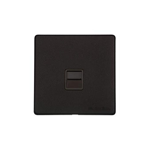 Windsor Range Matt Black Switches & Sockets, WBK - 1 Gang Secondary Line Socket by Heritage Brass By M-Marcus