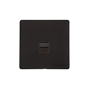 Windsor Range Matt Black Switches & Sockets, WBK - 1 Gang Master Line Socket by Heritage Brass By M-Marcus
