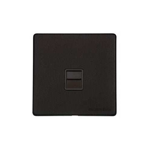 Windsor Range Matt Black Switches & Sockets, WBK - 1 Gang Master Line Socket by Heritage Brass By M-Marcus