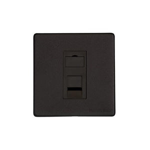 Vintage Range Matt Black Switches & Sockets, XBK - 1 Gang CAT6 by Heritage Brass By M-Marcus