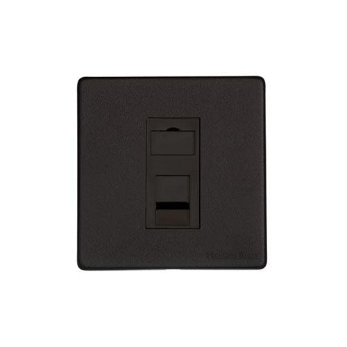 Vintage Range Matt Black Switches & Sockets, XBK - 1 Gang RJ45 by Heritage Brass By M-Marcus
