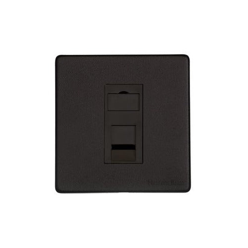 Vintage Range Matt Black Switches & Sockets, XBK - 1 Gang RJ45 by Heritage Brass By M-Marcus