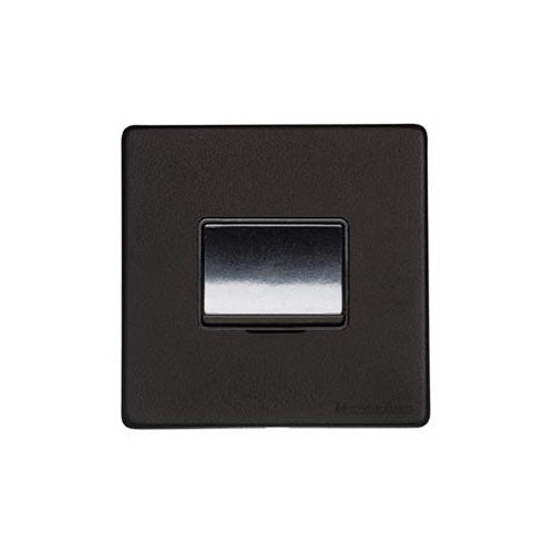 Vintage Range Matt Black Switches & Sockets, XBK - 6A Triple Pole Fan Isolator Switch by Heritage Brass By M-Marcus
