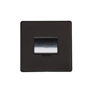 Windsor Range Matt Black Switches & Sockets, WBK - 6A Triple Pole Fan Isolator Switch by Heritage Brass By M-Marcus
