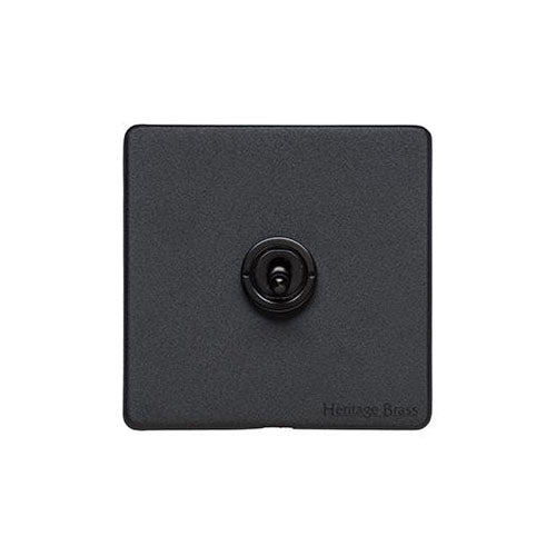 Vintage Range Matt Black Switches & Sockets, XBK - 1 Gang Toggle Switch by Heritage Brass By M-Marcus