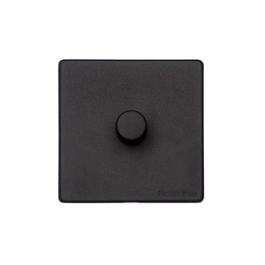 Vintage Range Matt Black Switches & Sockets, XBK - 1 Gang Dimmer 250 watts (Compatible with halogen/ incandescent bulbs) by Heritage Brass By M-Marcus