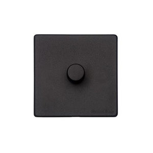 Windsor Range Matt Black Switches & Sockets, WBK - 1 Gang TED Dimmer (Compatible with LED Lamps) by Heritage Brass By M-Marcus