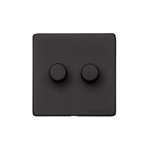 Vintage Range Matt Black Switches & Sockets, XBK - 2G Multi Location Secondary Dimmer by Heritage Brass By M-Marcus