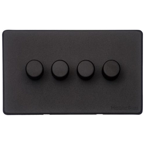Vintage Range Matt Black Switches & Sockets, XBK - 4G Multi Location Primary Dimmer by Heritage Brass By M-Marcus