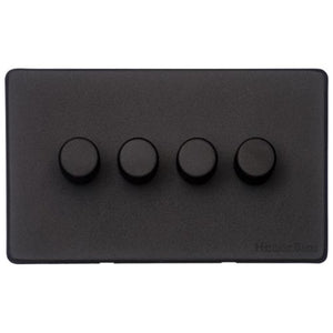 Vintage Range Matt Black Switches & Sockets, XBK - 4G Multi Location Secondary Dimmer by Heritage Brass By M-Marcus