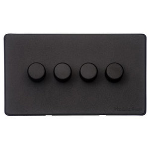 Vintage Range Matt Black Switches & Sockets, XBK - 4G Multi Location Secondary Dimmer by Heritage Brass By M-Marcus