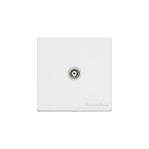 Vintage Range Gloss White Switches & Sockets, XGL - 1 Gang Non-Isolated TV Coaxial Socket by Heritage Brass By M-Marcus