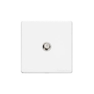 Vintage Range Gloss White Switches & Sockets, XGL - 1 Gang Satellite Socket by Heritage Brass By M-Marcus