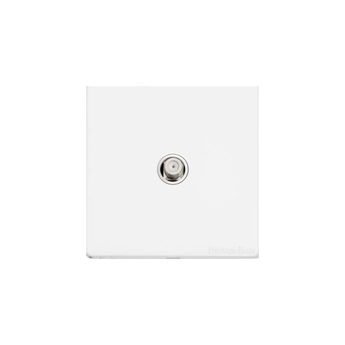 Vintage Range Gloss White Switches & Sockets, XGL - 1 Gang Satellite Socket by Heritage Brass By M-Marcus