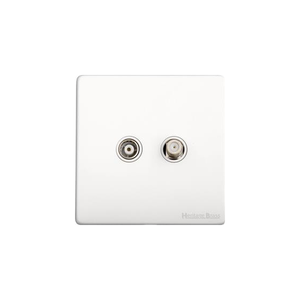 Vintage Range Gloss White Switches & Sockets, XGL - TV/Satellite Socket by Heritage Brass By M-Marcus